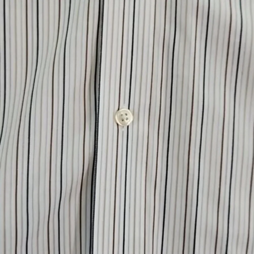 Banana Republic Button Up Shirt Men's Large Striped‎ Cotton Long Sleeve Workwear